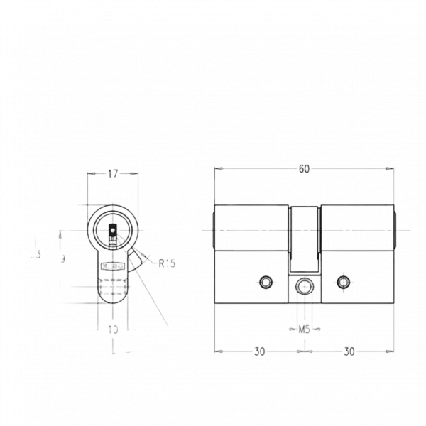 Doppelzylinder KESO 8000 Omega² mit erhöhtem Aufbohrschutz 81.C15